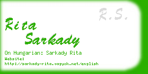 rita sarkady business card